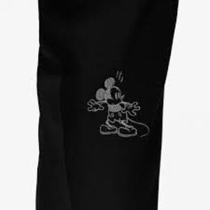 women's Black Mickey Mouse - Skinny Jogger Scrub Pants - M / Black